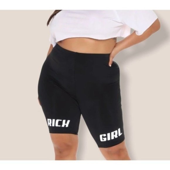 2X Ladies Plus Size Reflective Rich Girl Bike Shorts New with Tags - Picture 2 of 5